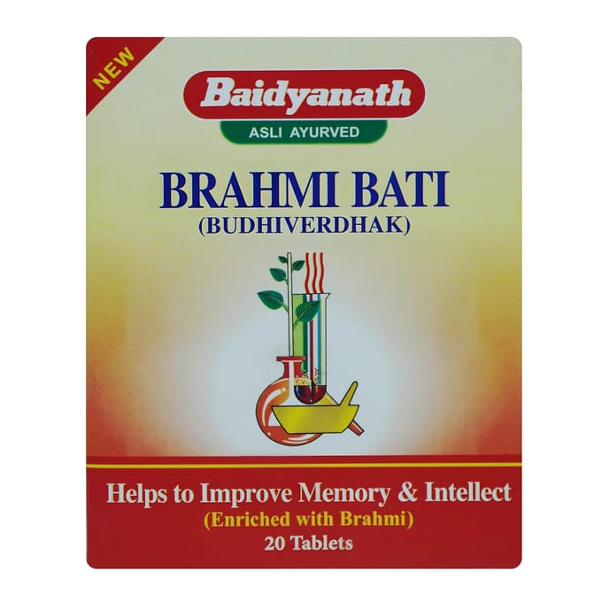 Baidyanath Asli Ayurved Jhansi Brahmi Bati 80 Tabletten Pak Mentale Focus Geheugenondersteuning