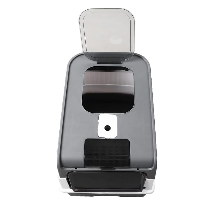 Litière pour chat fermée Grand espace Anti-salissures Élimination des odeurs Conception à tiroir Litière portable pour chat d'intérieur white