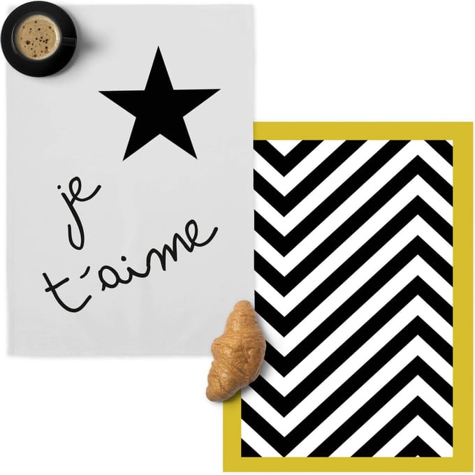 Set van 2 theedoeken Amour | Blanc
