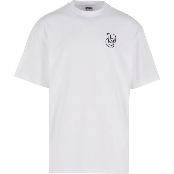 Urban Classics - UC Shiny Logo Tall Heren Tshirt - XL - Wit
