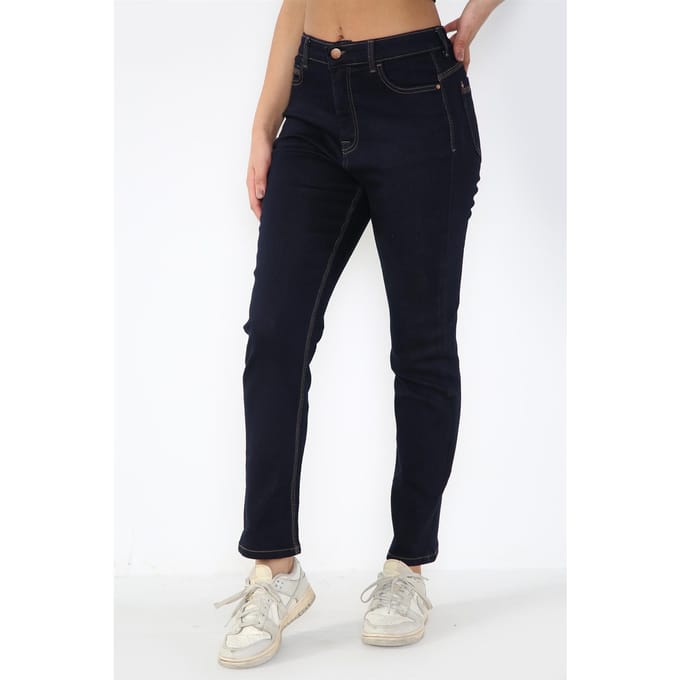 Magic Shaping hoog getailleerde jeans met rechte pijpen voor dames in indigoblauw