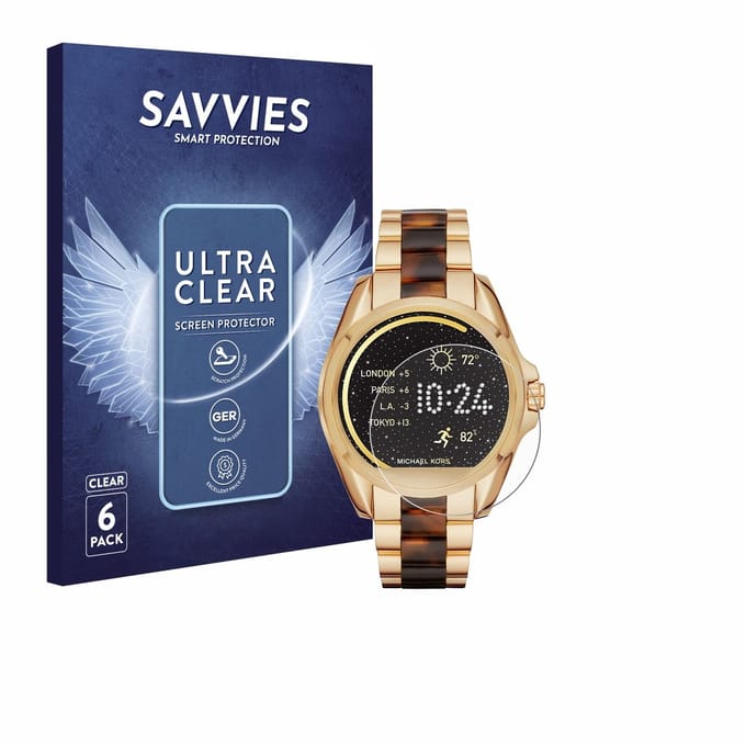 Savvies - Screenprotector voor Michael Kors Access Bradshaw / Grayson - Folie Beschermfolie transparant 6 Stuks
