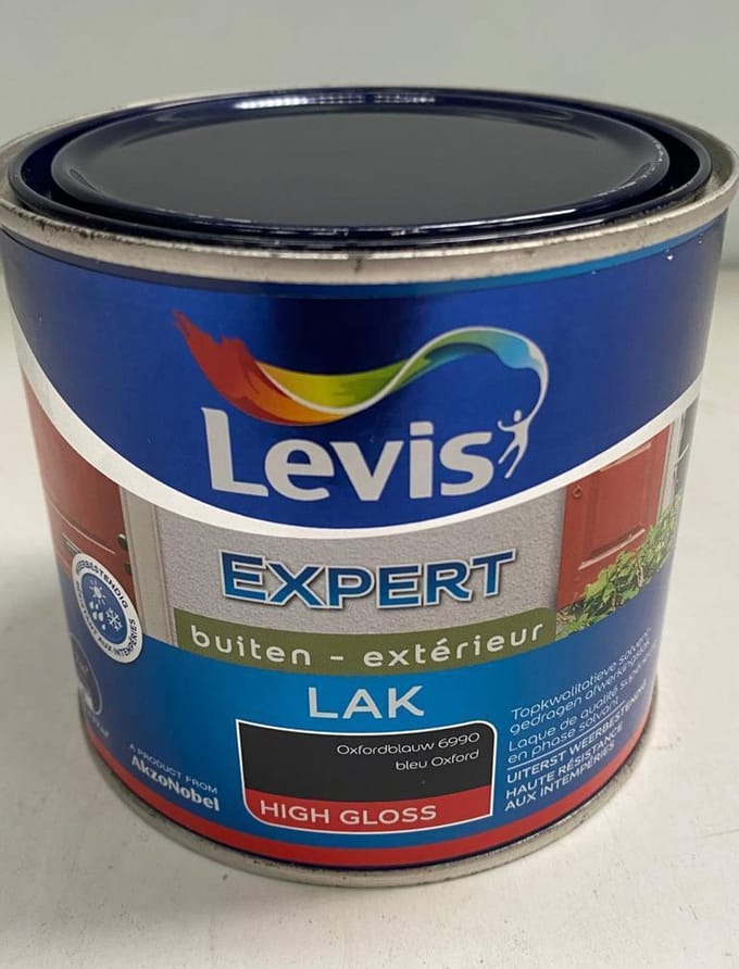 Levis HoogglansLak Hout 0.5L | Oxfordblauw 6990