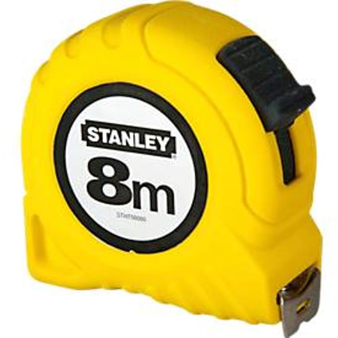 STANLEY Rollbandmass 8m/25,0mm gelb Kunststoffgehäuse 0-30-457 Rolmaat 8 m Kunststof