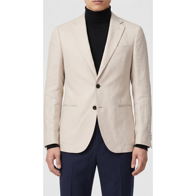 Reiss Formal Linen Jacket Stone Taglia: 38 | Giacche leggere Outlet | Uomo | Bianco