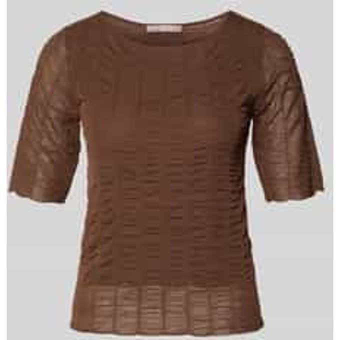 Gebreid shirt van viscosemix met ronde hals
