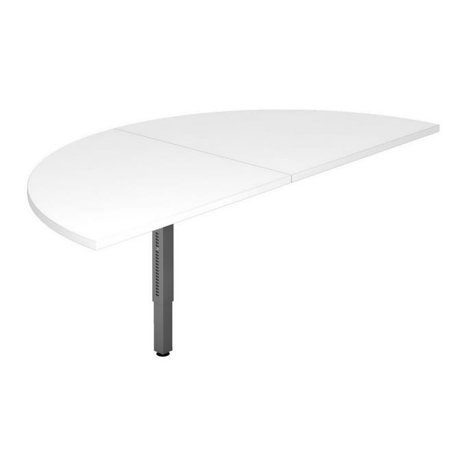 Aanschuiftafel Breno, voor bureaus Breno, ⌀ 1600 mm, wit/grafiet