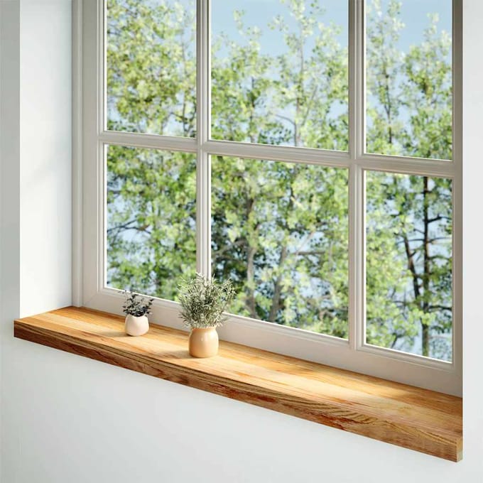 vidaXL - Vensterbanken - 2 - st - 110x20x2 - cm - massief - eikenhout - lichtbruin