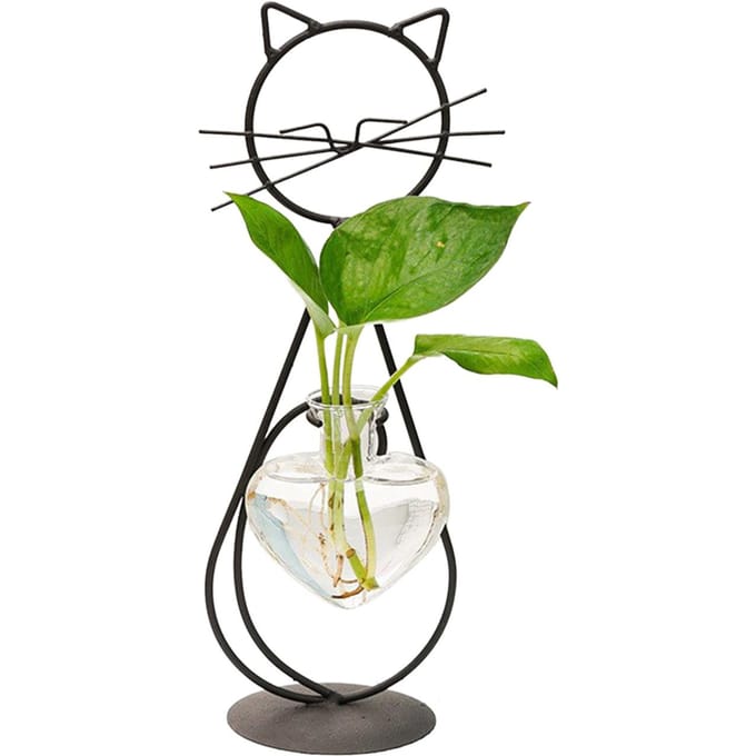 Eenvoudige Kat IJzeren Bloemenware Hydroponische Bloemstuk Vaas 2 green