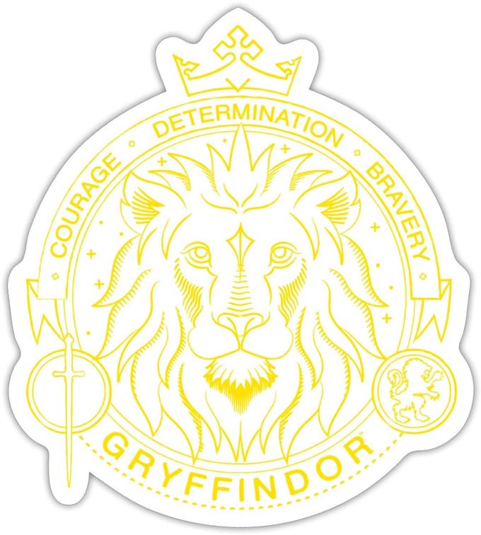 Harry Potter Griffoendor Lineart Sticker maat S (10 x 10 cm)