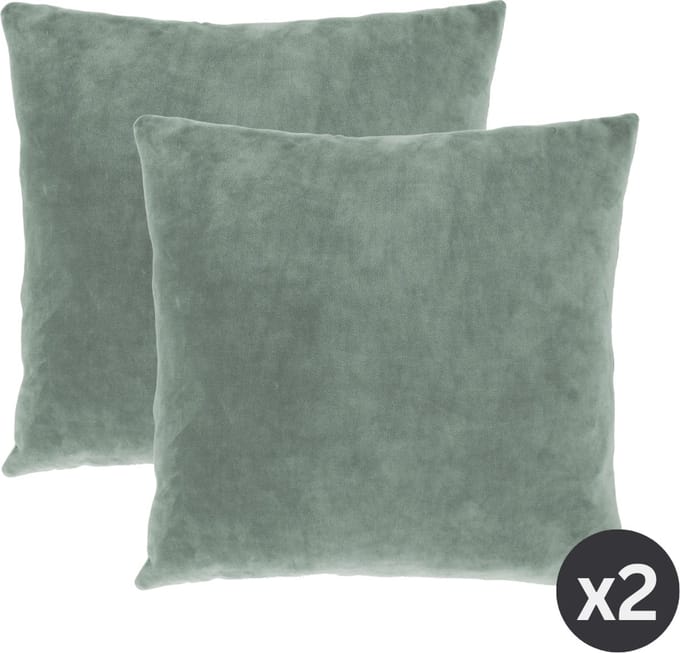 Tiseco Home Studio - Kussen (gevuld) MARSHMALLOW - SET/2 - polyester - teddyvulling - super zacht - Vierkant - 45x45 cm - Greensage