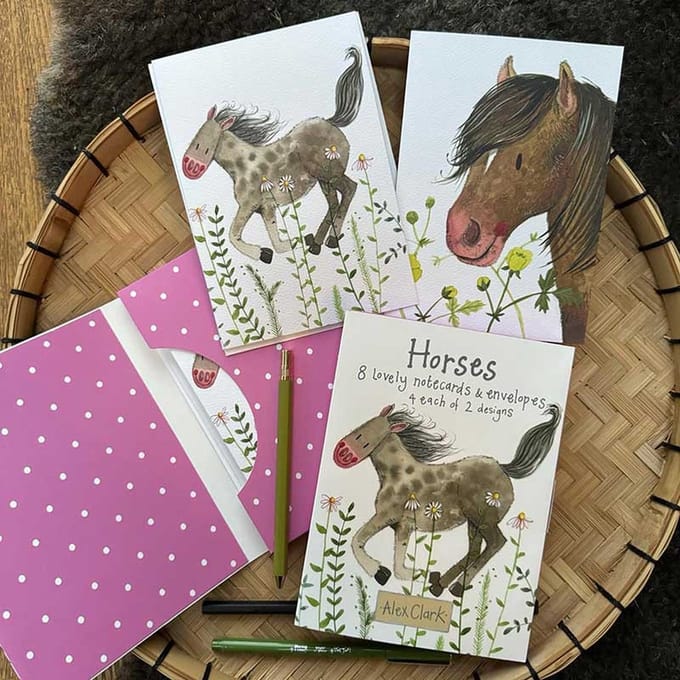 Alex Clark Notecards & Envelopes ~ Kaartenbox Paarden 'Horses'