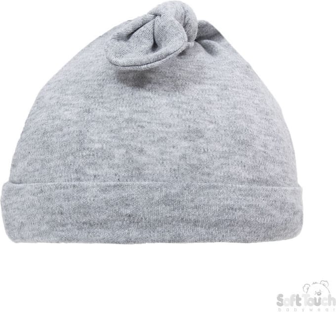 Soft Touch Babymuts Knotty Meisjes Katoen grijs