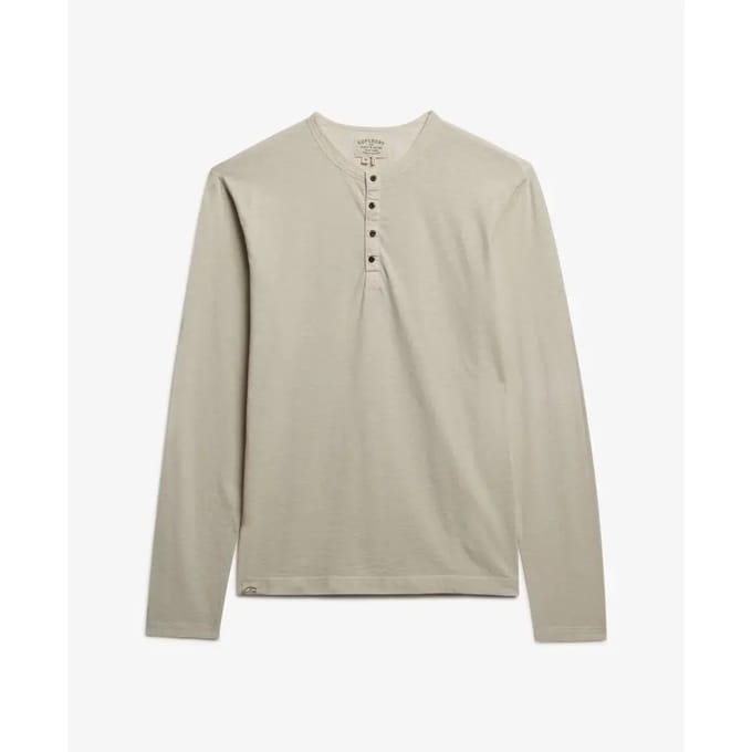 Superdry - Slub Jersey Henley Top met Lange Mouwen - Heren - Tops