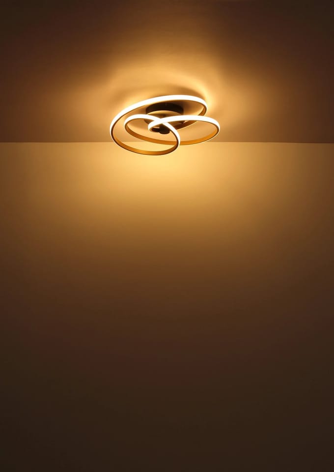 Plafonniere - brons - GLYXAR - metaal - Ø 50cm - LED - 67183-40G - Globo