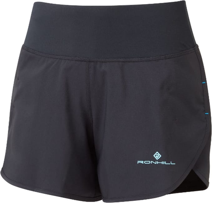 Ronhill - Dames Hardloopshort - Tech 4.5" Short - Black/Aquamint - S