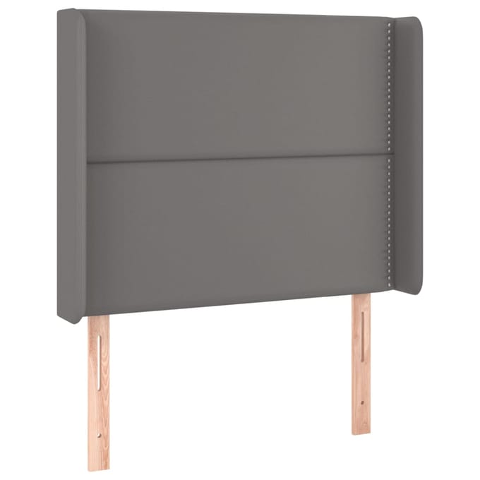 vidaXL - Hoofdbord - LED - 103x16x118/128 - cm - kunstleer - grijs