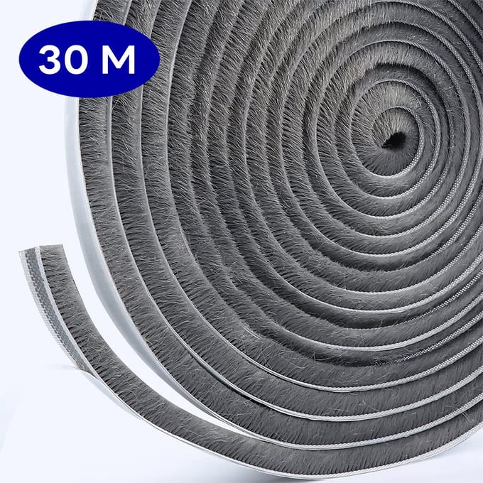 Weather Stripping Brush for Sliding Windows/Doors Frame Side,Pile Self Adhesive Weatherstrip Seal Strip Sealer Draft Stoppers 30 Meter