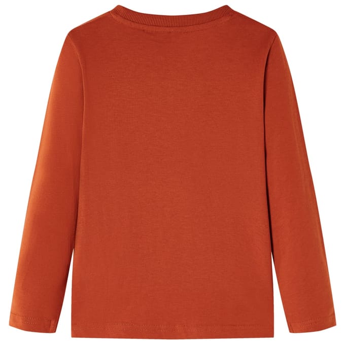 vidaXL - Kindershirt - met - lange - mouwen - 140 - lichtroestkleurig
