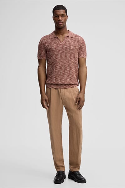 Chino van Lui met linnen, beige