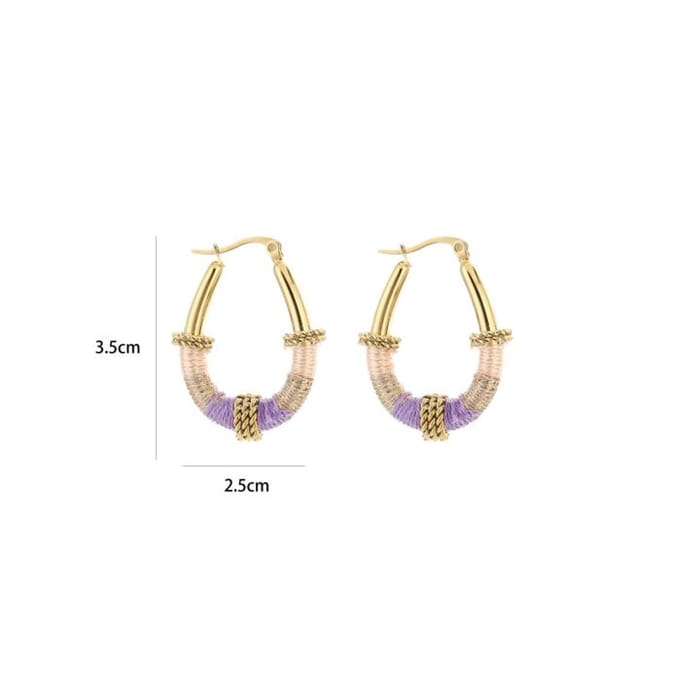 oorhangers - boho - rvs - goud - purple - cadeau tip