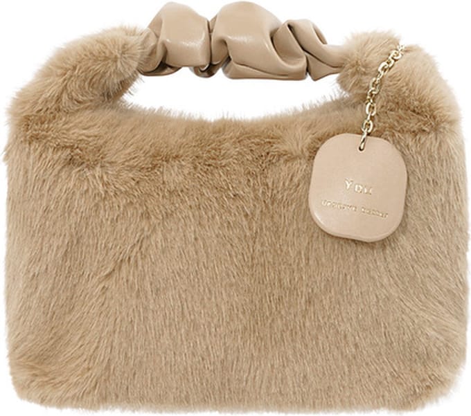 Bijoutheek Tas Fluffy Fake Fur Camel