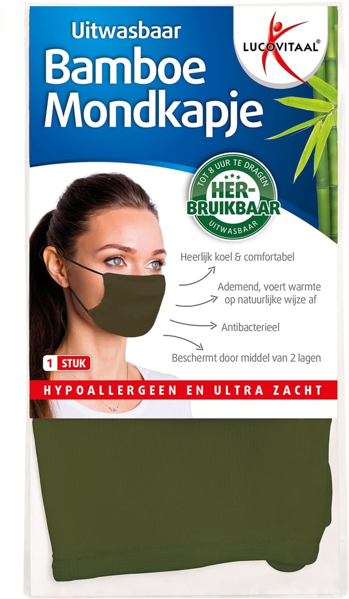 Lucovitaal Bamboe Mondkapje Groen
