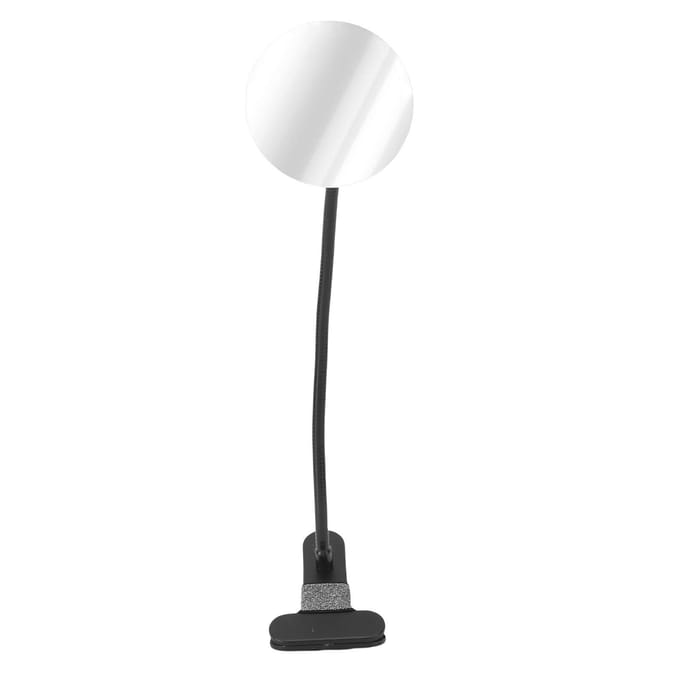Miroir de sécurité convexe avec pince 3,3 pouces Verre plastique Miroir d'angle de sécurité rond d'intérieur pour angles morts Pièce white