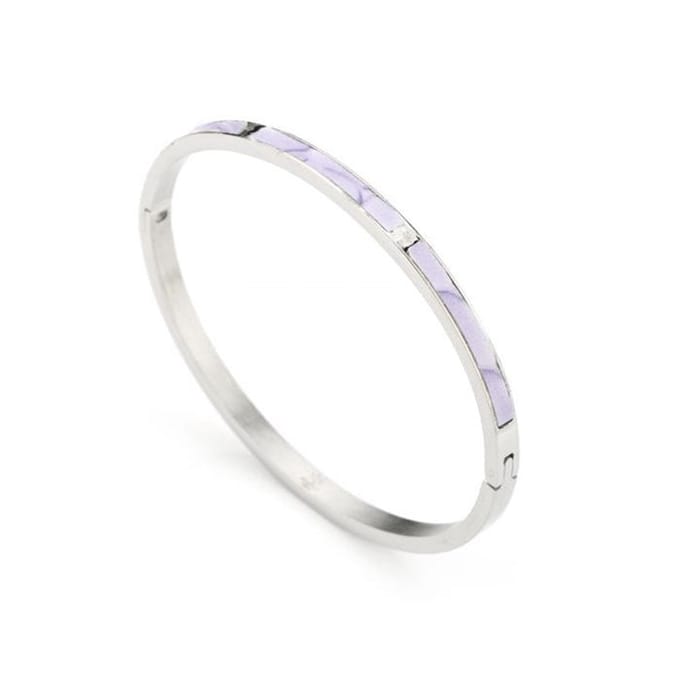 Bijoutheek Armband Paars Kroko Zilver/Paars JE13375