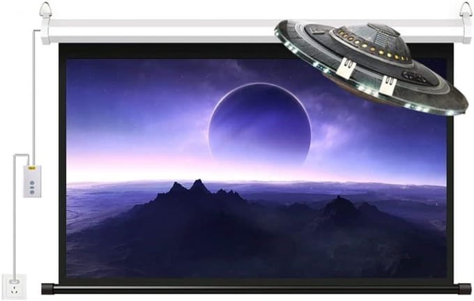Elektrisch Projectiescherm - Projectiescherm Motorisch - Thuisbioscoop Creëren - 4K UHD 3D Compatibel - 60 Inch 16:9 - Wit