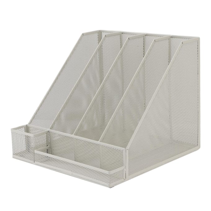 Desktop Bestandsorganizer IJzergaas Wit Meerlaags Verticaal Maporganizer voor Studie Kantoor white