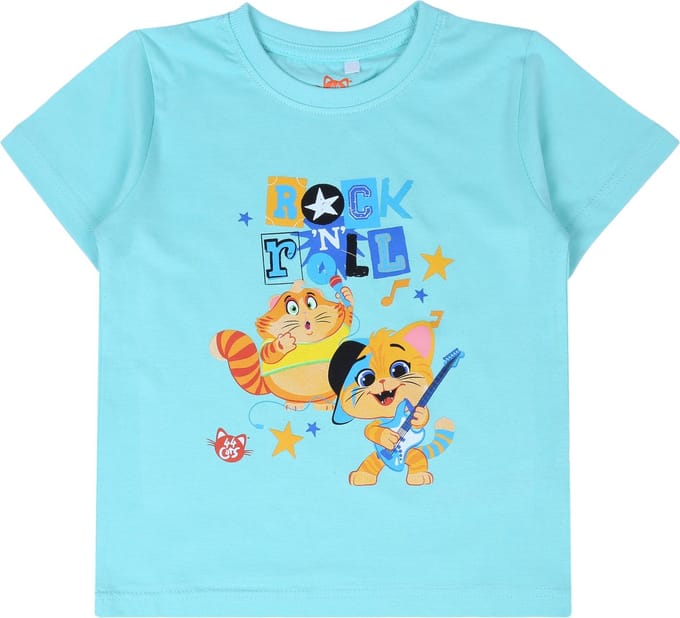 Mintgroen jongens T-shirt 44 Cats