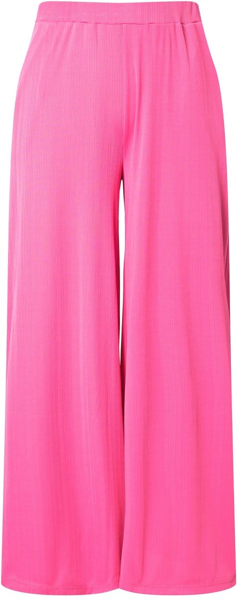 Ulla Popken - Dames - Wijde broek elastische tailleband ribjersey - Klassiek roze - Maat 62+