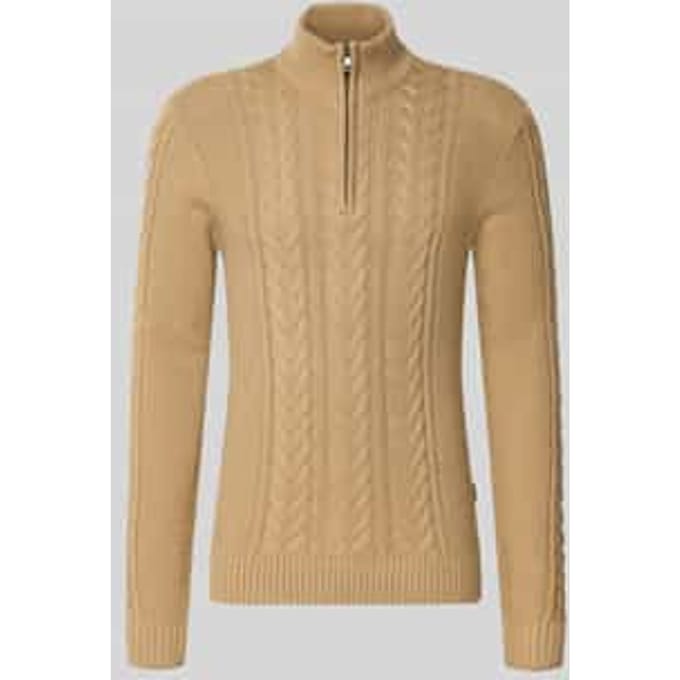 Gebreide pullover met ritssluiting, model 'BASIM'