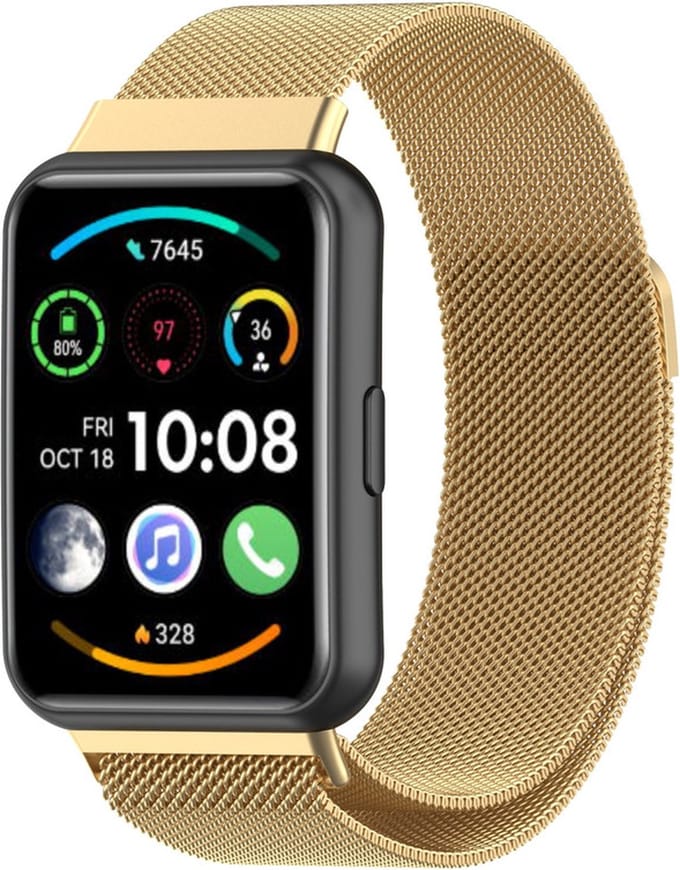 Milanees bandje - geschikt voor Huawei Fit 2 - goud