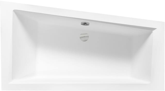 Badland INTIMA hoekbad 160 x 90 cm rechts wit met bamboe badplank zonder zijpaneel
