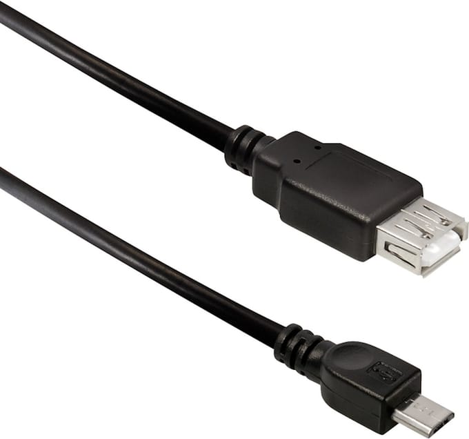 Powteq - USB OTG kabel - USB On The Go - Micro USB naar USB A female - USB 2.0 - 30 cm - USB 2.0 adapter