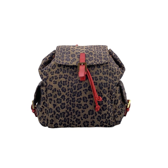 Fendi Vintage stoffen rugzak met luipaardprint