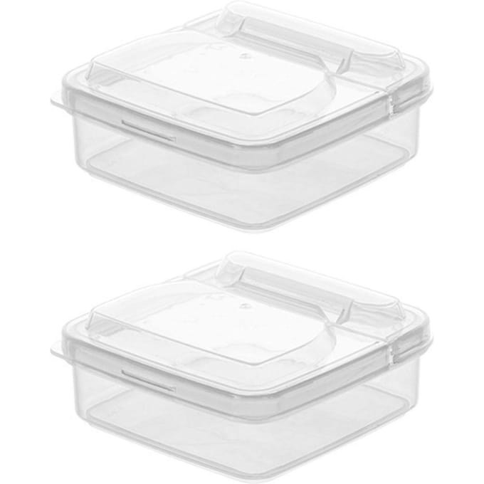 2 stuks kaasplakjes bewaardoos, multifunctioneel, stapelbaar, draagbaar, lekvrij, grote capaciteit white