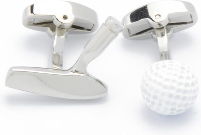 Manchetknopen - Golfbal Wit en Golfclub