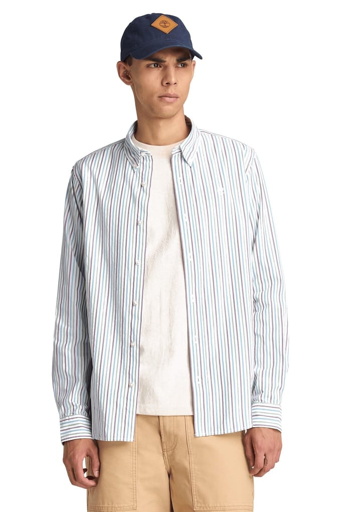 Timberland Striped Shirt White Yd Maat: S | Casual Overhemden Outlet | Heren | Wit