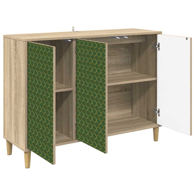 vidaXL - Dressoir - GELEEN - Sonoma - 102 - x - 33 - x - 75 - cm - Bewerkt - hout