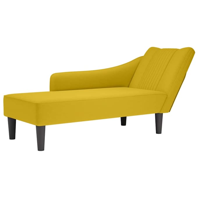 vidaXL - Chaise - longue - met - rechterarmleuning - fluweel - geel
