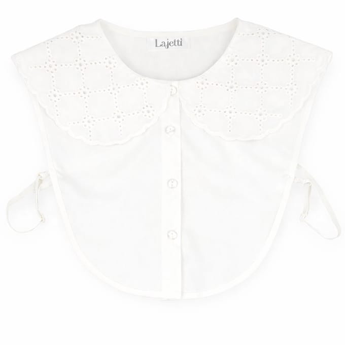 Lajetti - Los Kraagje met Grote Kraag Kant Wit - Blouse Kraagje Dames