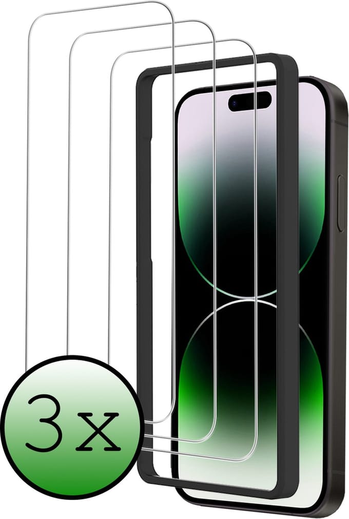 Screenprotector - 3 Stuks Geschikt voor Apple iPhone 14 Plus - Met Installatie Frame - Beschermglas - Gehard Glas - Tempered Glass - Screen Protector