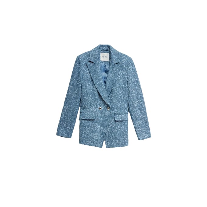Jeans Blazer met Jacquardpatroon en Pailletten Dames Salsa Jeans