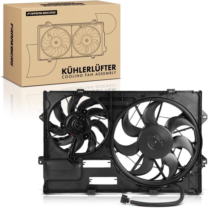 Frankberg 1x Motorradiator dubbelventilator