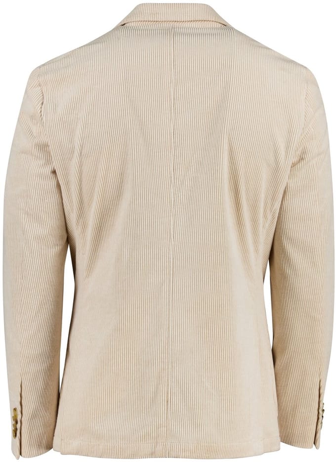 colbert Born With Appetite effen beige ribstof slim fit