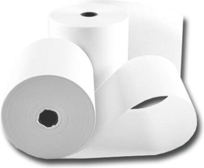 Witte kassarollen houtvrij 76x70x12 mm - 50 rollen per doos