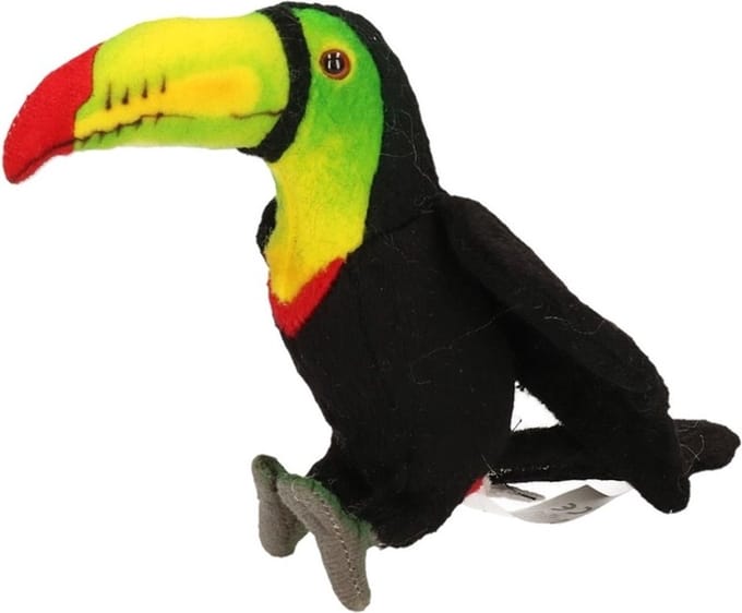 Hansa Knuffel - Toekan - vogel - knuffeldier - pluche - 15 cm